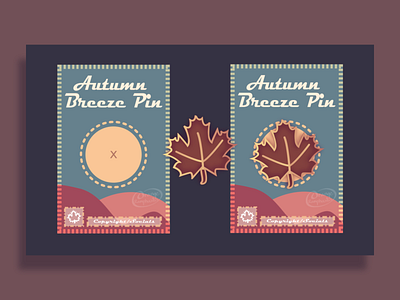 Autumn themed enamel pin design autumn branding design enamel pin graphic design leaf vector