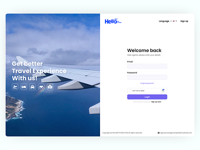 Hello My Ticket - Login Page app branding design graphic design illustration landingpage logo mobile app redesign user interface ui ui design web redesign web ui redesign website design website redesign