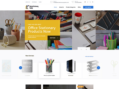 bahrain stationery suppliers e commerce website ui ux web design white