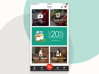 Medical Shop App app dashboard design home screen material design medial app design shopping cart ui user interface ux
