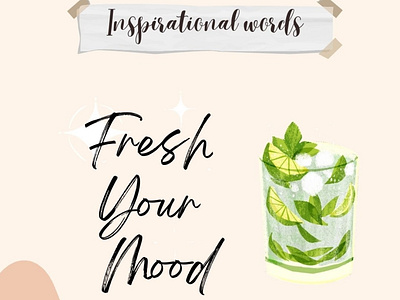 Freshness! background and fonts illustration typography water colour digital covers