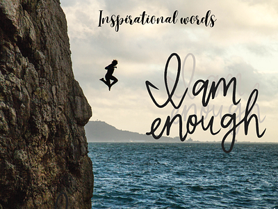 I am enough! background and fonts typography water colour digital covers