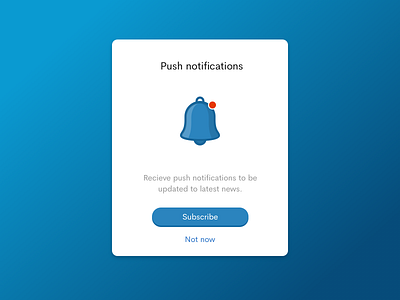 Pop up push notification bell blue browser modal notification popup push