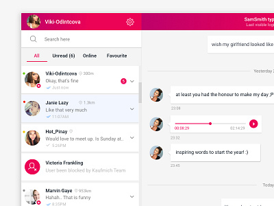 Message System chat desktop messenger pink