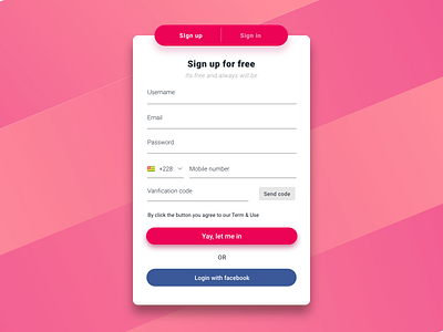 Sign up Modal - DailyUI003