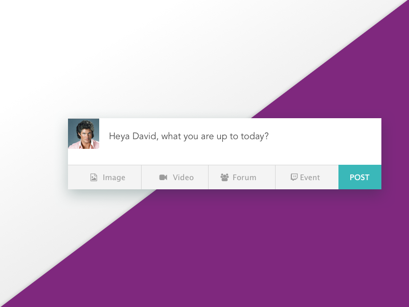 Activity Composer - DailyUI008 newsfeed purple green composer feed activity