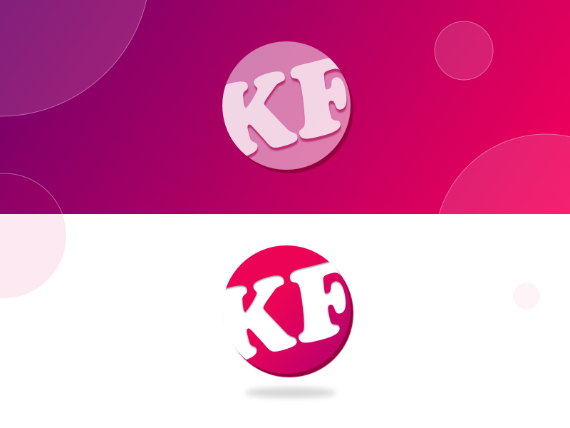 Logo Concept of KM - DailyUI015 dating app web gradient pink logo