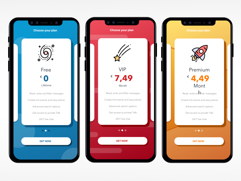 Dating App - Choose Your Plan by Johan Pettersson on Dribbble
