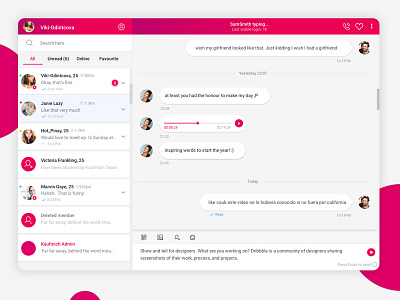 Messenger App chat desktop messanger pink website