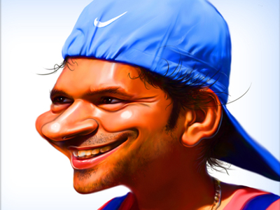 Sachin Tendulkar - Digital Caricature Painting caricature cricket cricketer digital painting face of god of cricket indian player photoshop brushing portrait wacom painting