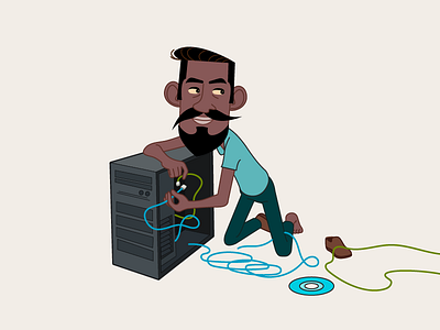 IT Engineer Character Design character design expressions illustration it guy mess up situation vector