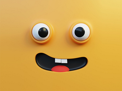 Happy Surprised Faces Illustration 3d 3d artwork 3d element 3d face 3d illustration blender modelling smile smiley smiley modelling yellow yellow face