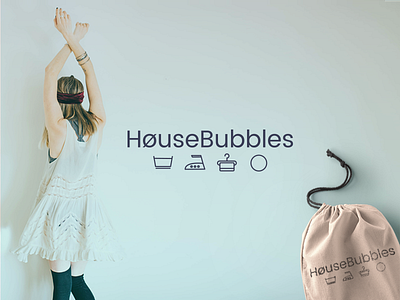 Logo Housebubbles branding laundry logo logotipo