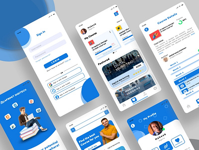 e-learning mobile app mockup e learning figma mobile app mockup ui