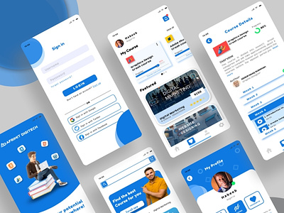 e-learning mobile app mockup