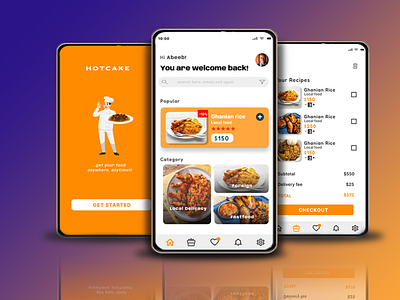 Food delivery Mobile app UI mockup