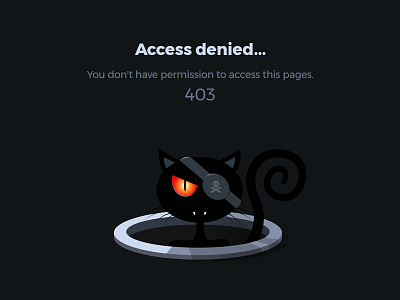 Pages 403 403 access black blackcat cat illustraion pages pirat web deisgn