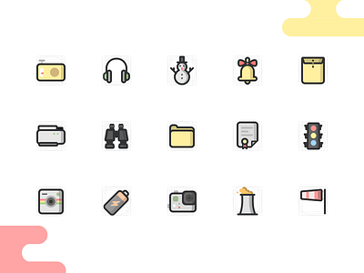 icons with outline icon outline