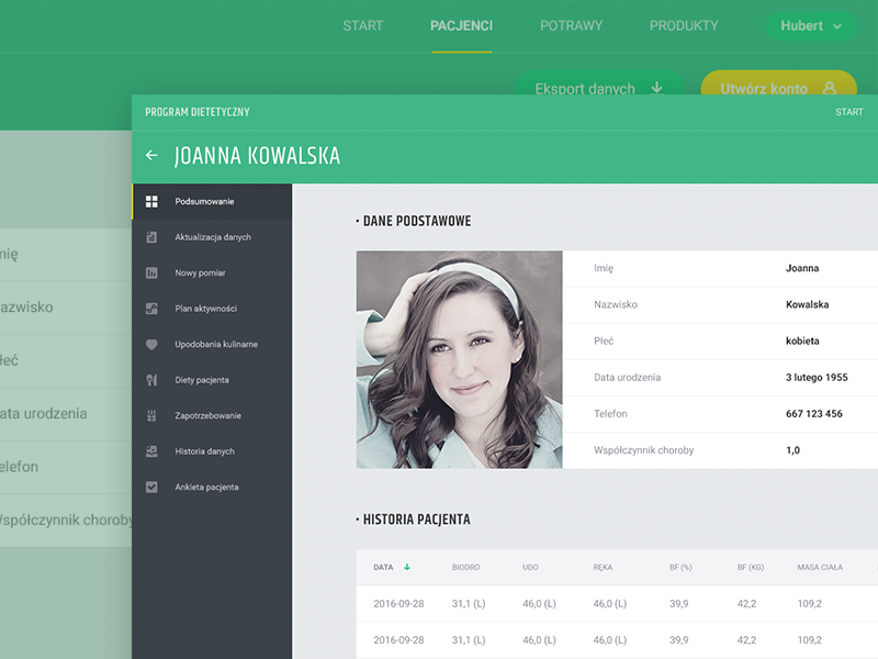 App for dietitian webapp ux ui