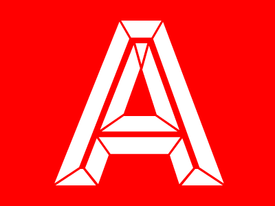 Capital A from a custom typeface