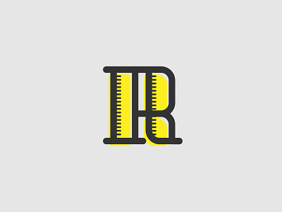 R black design graphic grey illustration letter letters r typography vector yellow