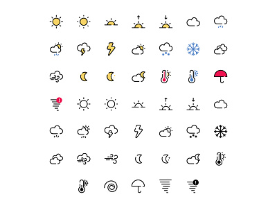 Weather Icons flat design icon icon design icons ui uiuxdesign ux