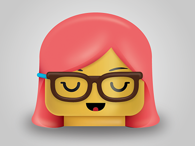 Lego Self Portrait character illustrator lego pink soft