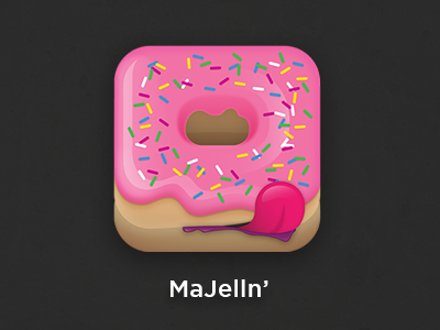 MaJelln' donut food icon jelly pink sprinkles tongue