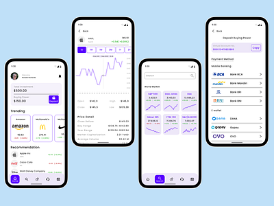 App Finance for buying stock app branding mobile ui uiux ux
