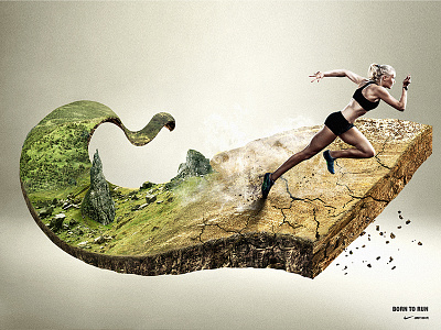 BORN TO RUN advertising impossible nike perseverance photoshop run speed