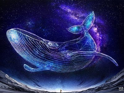 OPEN YOUR IMAGINATION digitalart light night photoshop puple sky star whale