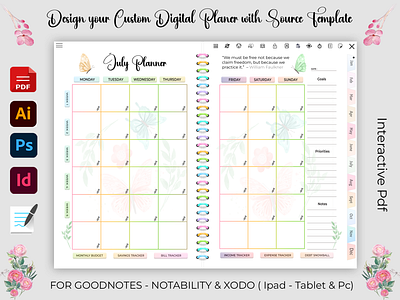 Design your Custom Digital Agenda Planner for GoodNotes custom planner day designer day planner design design a planner design planner digital planner editable