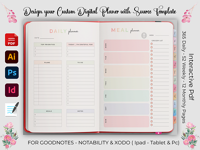 Design your Custom Digital Daily Planner for GoodNotes custom planner day designer day planner design design a planner design planner digital planner editable illustration