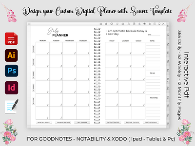 Design your Custom Digital Monthly Planner Planner for GoodNotes