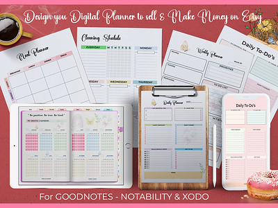 Undated Digital Planner for Goodnotes custom digital planner custom planner day designer day planner design a planner design planner digital planner digital planner template kit editable goodnotes notability