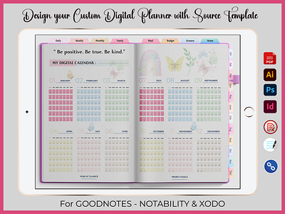 Undated Digital Planner for Goodnotes convert pdf to goodnotes planner custom planner day designer day planner design a planner design day designer design day planner design goodnotes planner design planner design undated planner digital planner digital planner template kit editable how to create digital planner