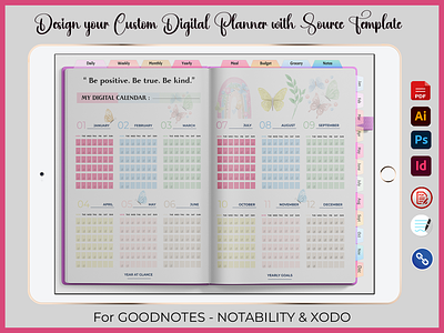 Undated Digital Planner for Goodnotes convert pdf to goodnotes planner custom planner day designer day planner design a planner design day designer design day planner design goodnotes planner design planner design undated planner digital planner digital planner template kit editable how to create digital planner