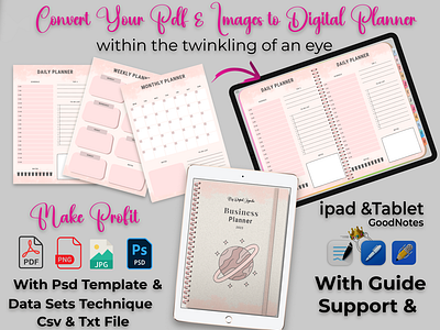 Digital Planner Template kit / Design your GoodNotes Planner