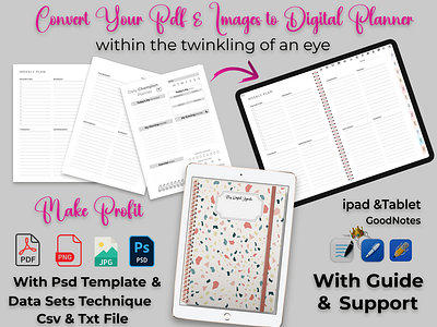 Digital Planner Template Kit - Editable Source Template
