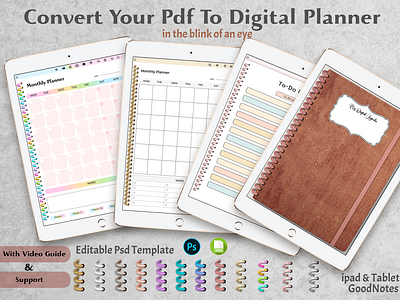 Design Planner ( Template Kit ) for ipad & Tablet (GoodNotes) custom digital planner custom planner design planner digital planner template kit psd template undated planner