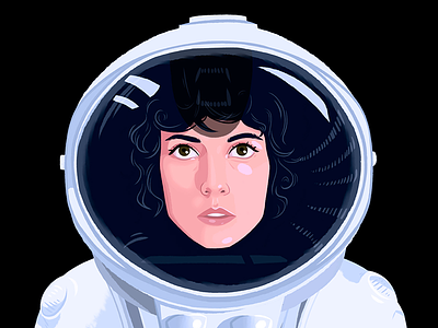 Ellen Ripley alien art creature digital art drawing illustration ripley spacesuit woman