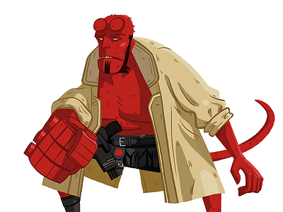 Hellboy art comics creature digital art drawing fanart fist hellboy illustration