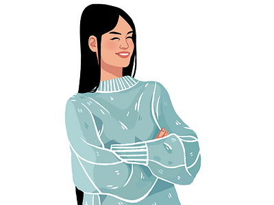 Warm jumper art character digital art drawing girl illustration jumper long hair smile sweater warm winter