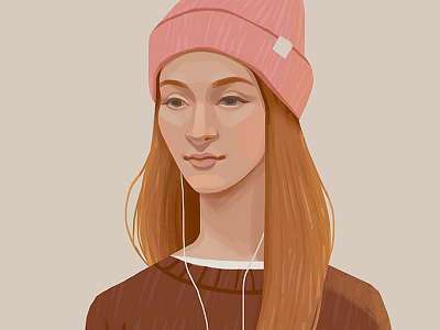 Polina art beautiful digital art drawing face illustration long hair photoshop portrait woman