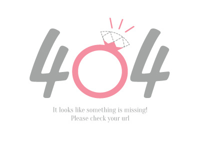 404 Error Wedding Ring 404 error grey illustration pink ring wedding