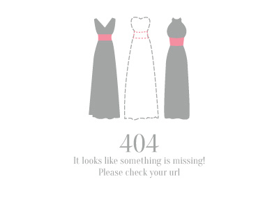 404 Error Bridesmaids Dresses 404 bridesmaids dresses error grey illustration pink wedding