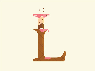 "L" cap cone drop drop cap ice cream illustration l lettering sprinkles type typography