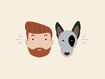 Evan & Helio cattledog clean dogdad ginger illustration indie puppy simple