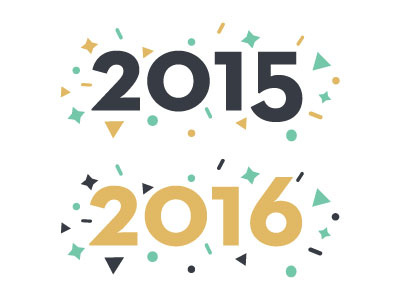 Here's to the New Year! 2015 2016 celebration confetti future gold navy new shapes teal year