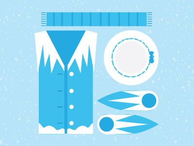 December 12th - Snow Miser hat holiday illustration scarf shoes snow snow miser sweater vest wardrobe winter